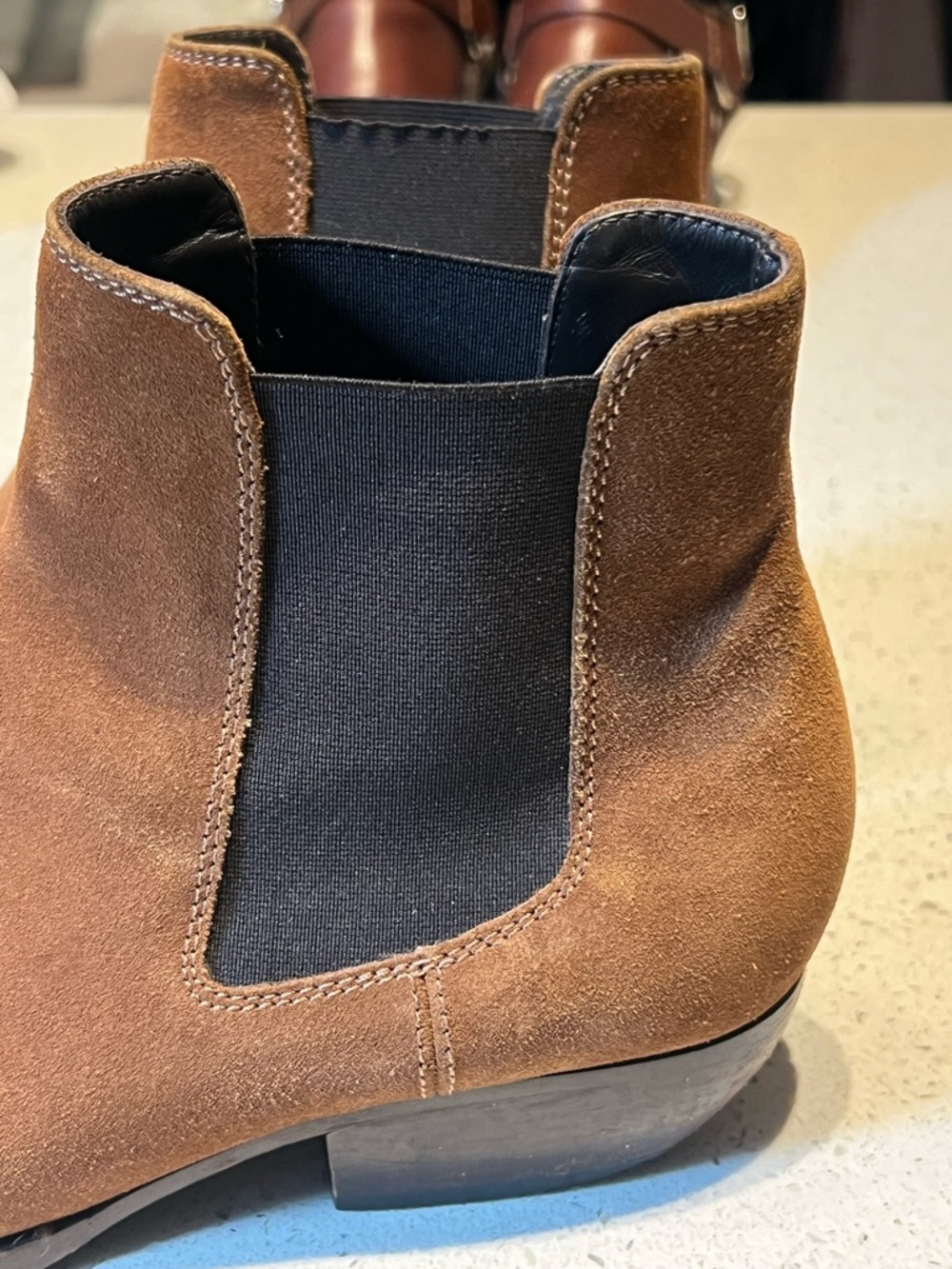 Saint Laurent brown suede Chelsea western boots - Picture 6 of 8